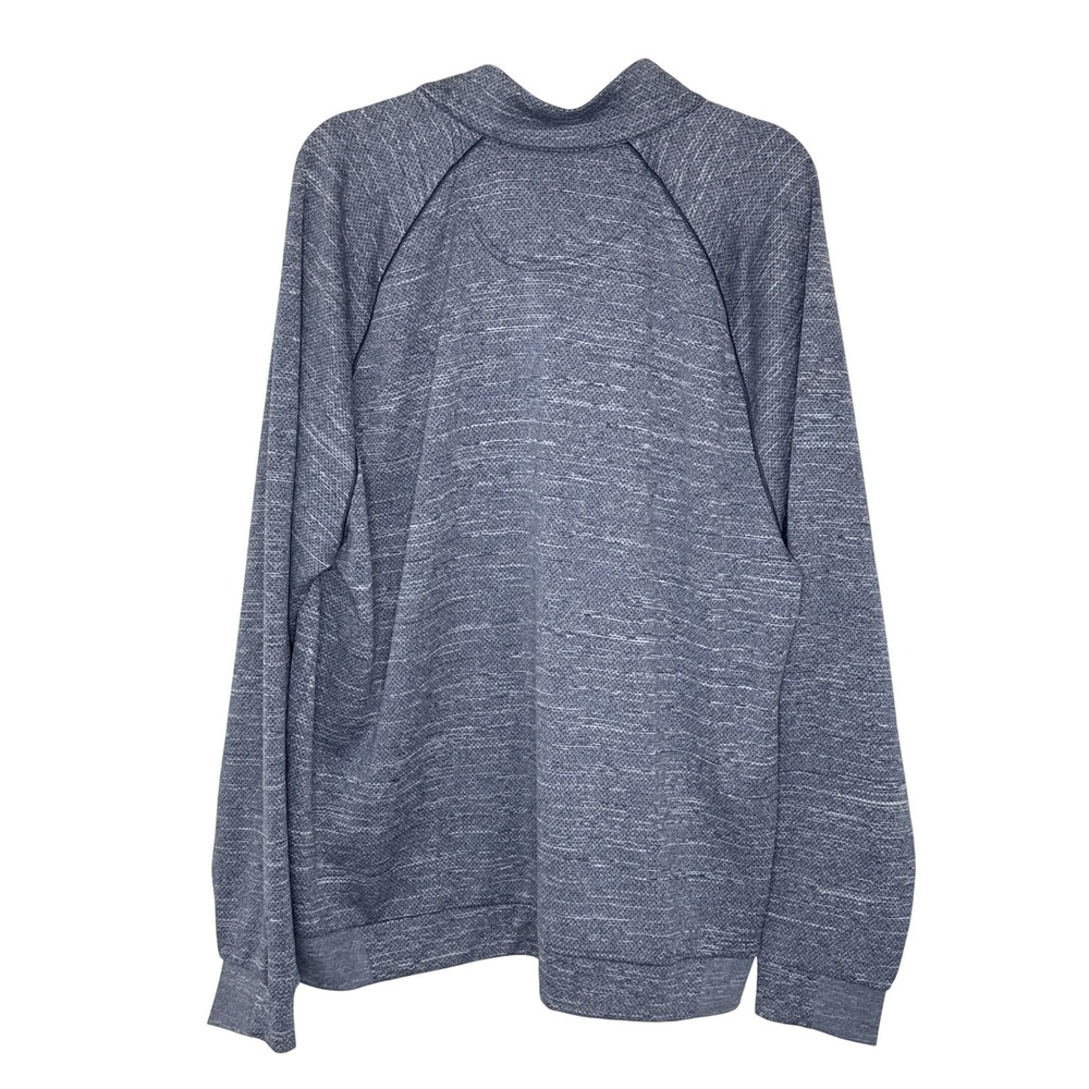 Greg Norman Mens XXL Navy Blue Space Dye Quarter Zip Golf Pullover Sweater Mock - Picture 3 of 3